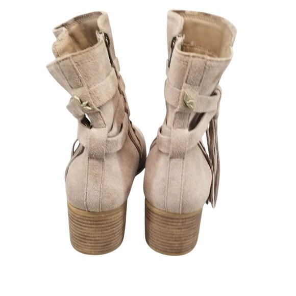 UGG Shoes Womens Size 12 Koolaburra Tan Suede Side Zip Tassel Ankle Booties - Picture 6 of 12